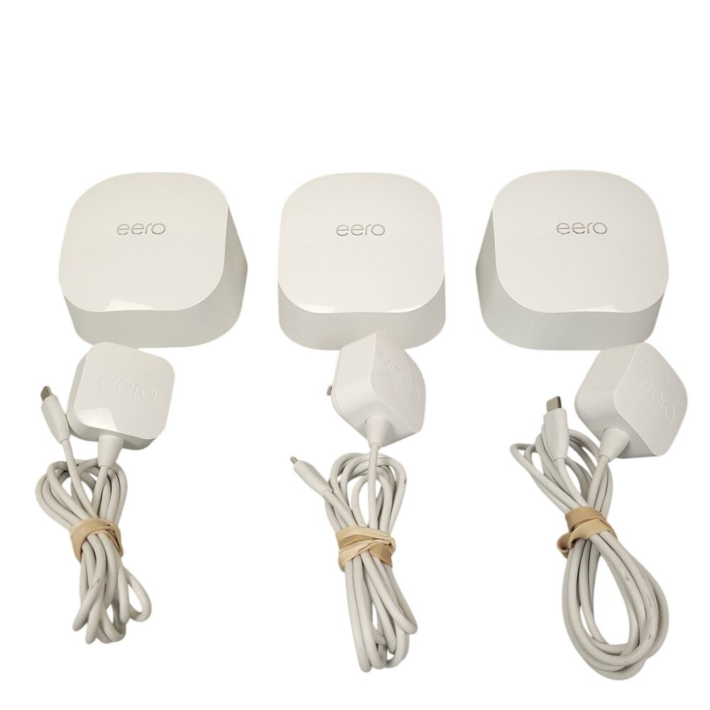 Eero 6 Dual-Band Mesh Wi-Fi System Router + 2 Extenders N010001/Q010001 EUC
